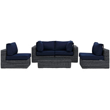 Load image into Gallery viewer, Summon 5 Piece Outdoor Patio Sunbrella¨ Sectional Set by Modway
