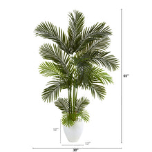 Load image into Gallery viewer, 65&quot; Areca Palm Artificial Tree in White Planter
