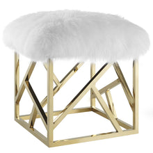 Load image into Gallery viewer, Intersperse Sheepskin Ottoman by Modway
