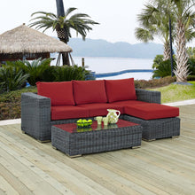 Load image into Gallery viewer, Summon 3 Piece Outdoor Patio Sunbrella¨ Sectional Set by Modway
