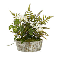 Load image into Gallery viewer, 13&quot; Orchid Phalaenopsis, Clover and Fern Artificial Plant
