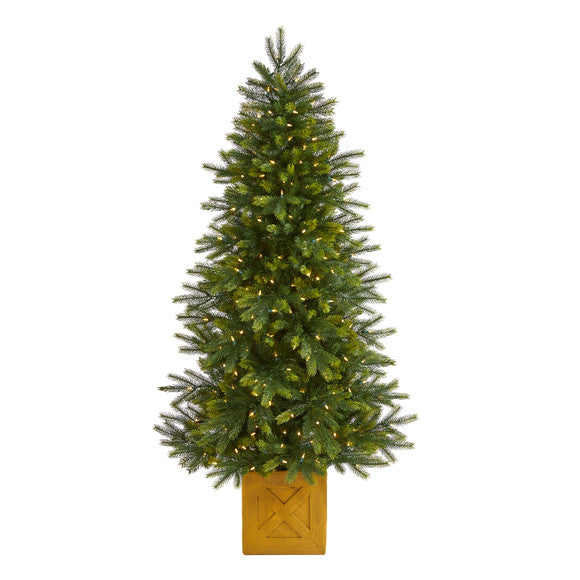 6' Manchester Fir Artificial Christmas Tree in Decorative Planter