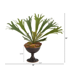 Load image into Gallery viewer, 18&quot; Staghorn Artificial Plant in Metal Chalice
