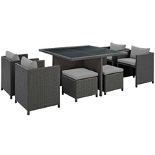 Load image into Gallery viewer, Sojourn 9 Piece Outdoor Patio Sunbrella¨ Dining Set by Modway
