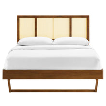 Load image into Gallery viewer, Kelsea Cane and Wood Full Platform Bed With Angular Legs by Modway
