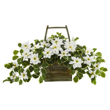 Load image into Gallery viewer, 18&quot; Poinsettia and Variegated Holly Artificial Plant
