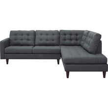 Load image into Gallery viewer, Empress 2 Piece Upholstered Fabric Right Facing Bumper Sectional by Modway
