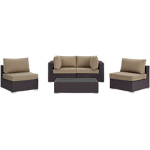 Load image into Gallery viewer, Convene 5 Piece Outdoor Patio Sectional Set by Modway
