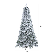 Load image into Gallery viewer, 8&#39; Flocked Vermont Mixed Pine Artificial Christmas Tree with 600 LED Lights
