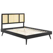 Load image into Gallery viewer, Kelsea Cane and Wood King Platform Bed With Splayed Legs by Modway
