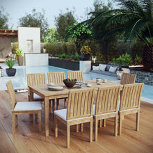 Load image into Gallery viewer, Marina 9 Piece Outdoor Patio Teak Dining Set by Modway
