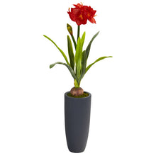 Load image into Gallery viewer, 3.5&#39; Amaryllis Artificial Plant in Gray Planter
