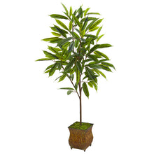 Load image into Gallery viewer, 50&quot; Ficus Artificial Plant in Decorative Metal Planter
