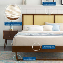 Load image into Gallery viewer, Kelsea Cane and Wood Full Platform Bed With Angular Legs by Modway
