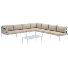 Load image into Gallery viewer, Harmony 8 Piece Outdoor Patio Aluminum Sectional Sofa Set by Modway
