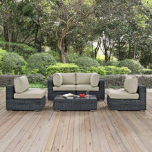 Load image into Gallery viewer, Summon 5 Piece Outdoor Patio Sunbrella¨ Sectional Set by Modway
