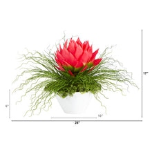 Load image into Gallery viewer, 26" Musella and Grass Artificial Arrangement in White Vase
