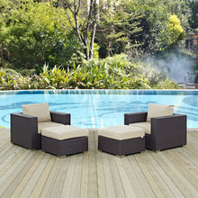 Load image into Gallery viewer, Convene 4 Piece Outdoor Patio Sectional Set by Modway
