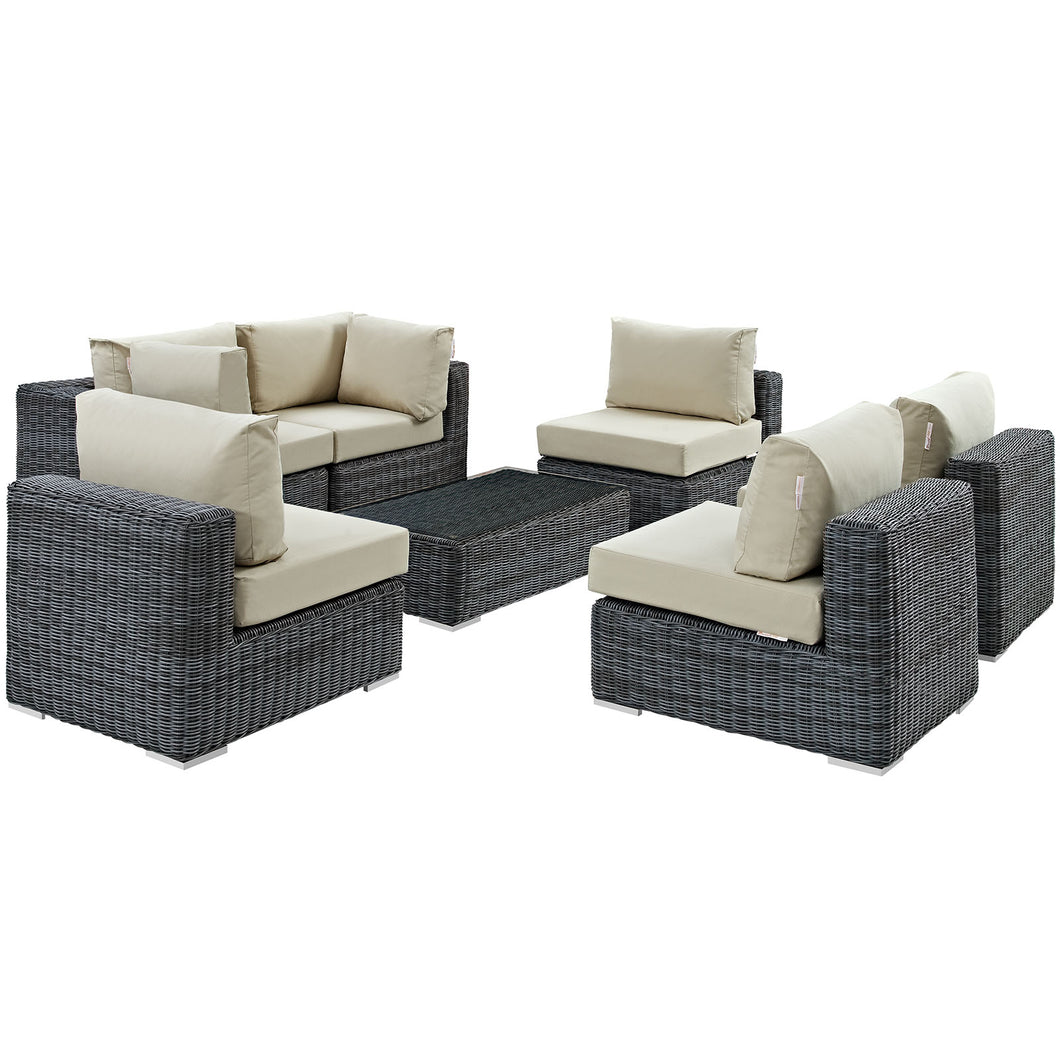 Summon 7 Piece Outdoor Patio Sunbrella¨ Sectional Set by Modway
