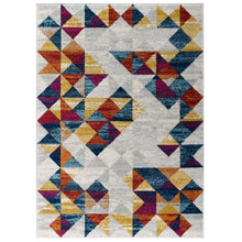 Load image into Gallery viewer, Entourage Elettra Distressed Geometric Triangle Mosaic 5x8 Area Rug

