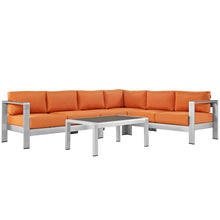 Load image into Gallery viewer, Shore 5 Piece Outdoor Patio Aluminum Sectional Sofa Set by Modway
