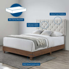 Load image into Gallery viewer, Rhiannon Diamond Tufted Upholstered Fabric Queen Bed by Modway
