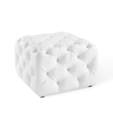 Load image into Gallery viewer, Amour Tufted Button Square Faux Leather Ottoman by Modway
