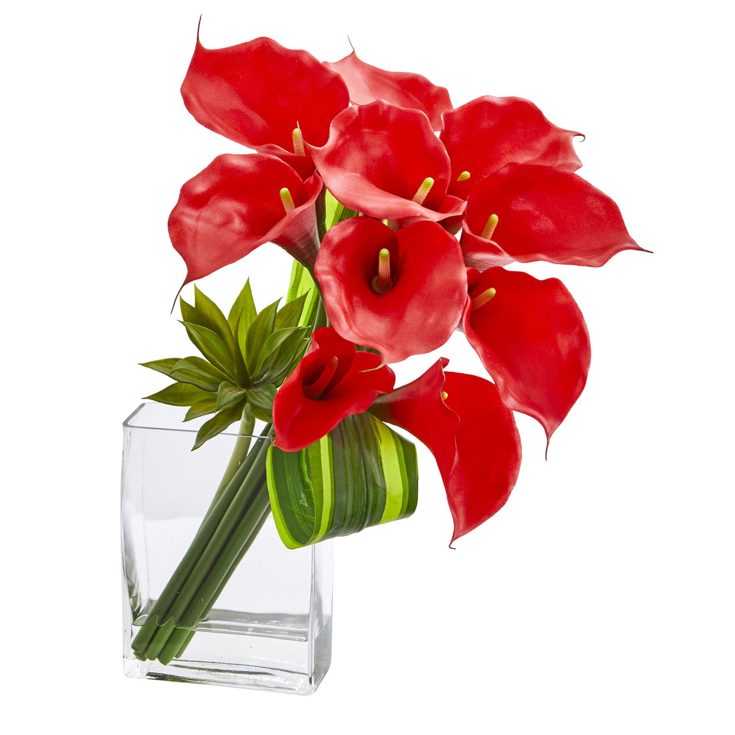 20'' Calla Lily & Succulent Bouquet Artificial Arrangement