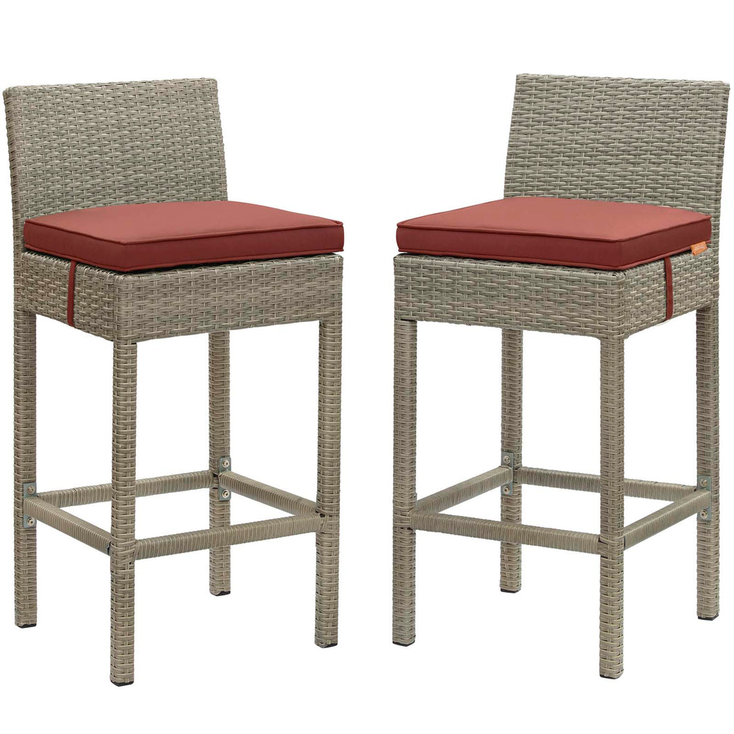 Conduit Outdoor Patio Wicker Rattan Bar Stool Set of 2 by Modway