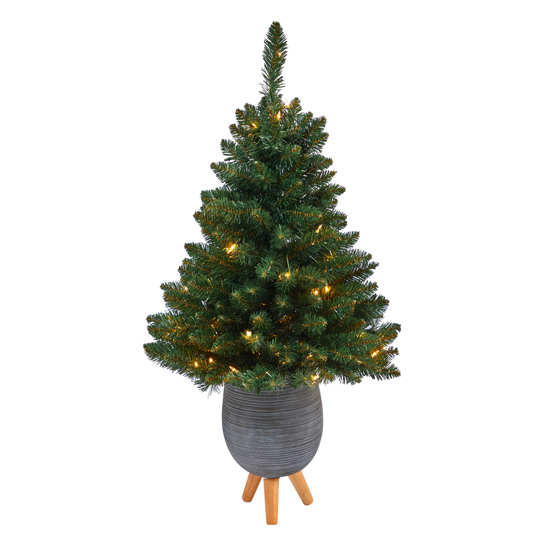 3.5' Northern Rocky Spruce Artificial Christmas Tree w/ 50 Clear Lights