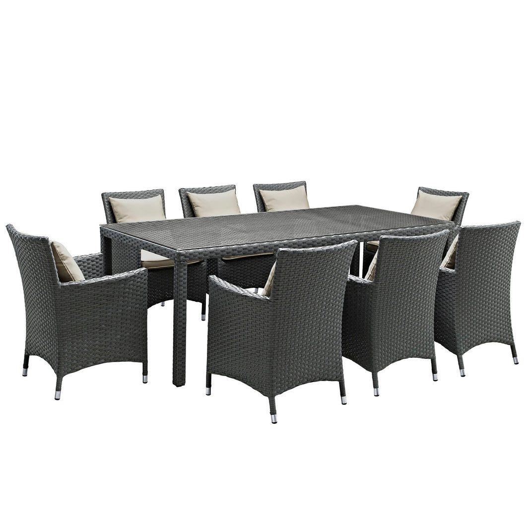 Sojourn 9 Piece Outdoor Patio Sunbrella¨ Dining Set by Modway