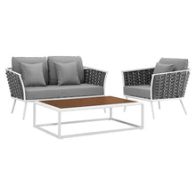 Load image into Gallery viewer, Stance 3 Piece Outdoor Patio Aluminum Sectional Sofa Set by Modway
