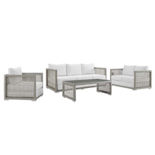 Load image into Gallery viewer, Aura 4 Piece Outdoor Patio Wicker Rattan Set by Modway
