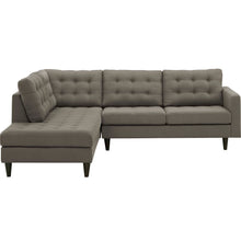 Load image into Gallery viewer, Empress 2 Piece Upholstered Fabric Left Facing Bumper Sectional by Modway
