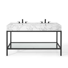 Load image into Gallery viewer, Kingsley 60&quot; Black Stainless Steel Bathroom Vanity by Modway
