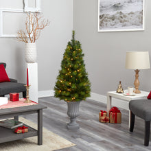 Load image into Gallery viewer, 4.5' Green Valley Pine Artificial Christmas Tree w/ 100 Warm White LED Lights
