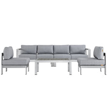 Load image into Gallery viewer, Shore 5 Piece Outdoor Patio Aluminum Sectional Sofa Set
