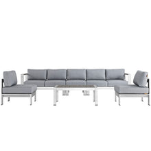 Load image into Gallery viewer, Shore 6 Piece Outdoor Patio Aluminum Sectional Sofa Set by Modway
