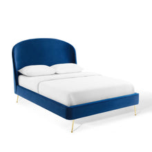 Load image into Gallery viewer, Mira Upholstered Performance Velvet Queen Platform Bed by Modway
