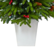 Load image into Gallery viewer, 56&#39; Snow Tipped Portl&amp; Spruce Artificial Christmas Tree w/ Frosted Berries
