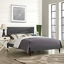 Load image into Gallery viewer, Virginia Fabric Full Platform Bed with Squared Tapered Legs by Modway
