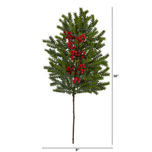 Load image into Gallery viewer, 34&quot; Pine and Berries Artificial Hanging Plant (Set of 3)
