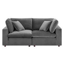 Load image into Gallery viewer, Commix Down Filled Overstuffed Performance Velvet Loveseat by Modway
