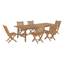 Load image into Gallery viewer, Marina 7 Piece Outdoor Patio Teak Dining Set by Modway
