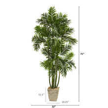 Load image into Gallery viewer, 71&quot; Areca Palm Artificial Tree in Country White Planter
