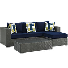 Load image into Gallery viewer, Sojourn 3 Piece Outdoor Patio Sunbrella¨ Sectional Set by Modway
