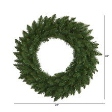 Load image into Gallery viewer, 24&quot; Green Pine Artificial Christmas Wreath with 35 Clear LED Lights
