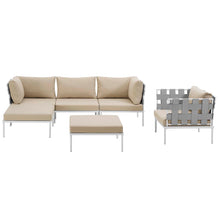 Load image into Gallery viewer, Harmony 6 Piece Outdoor Patio Aluminum Sectional Sofa Set by Modway
