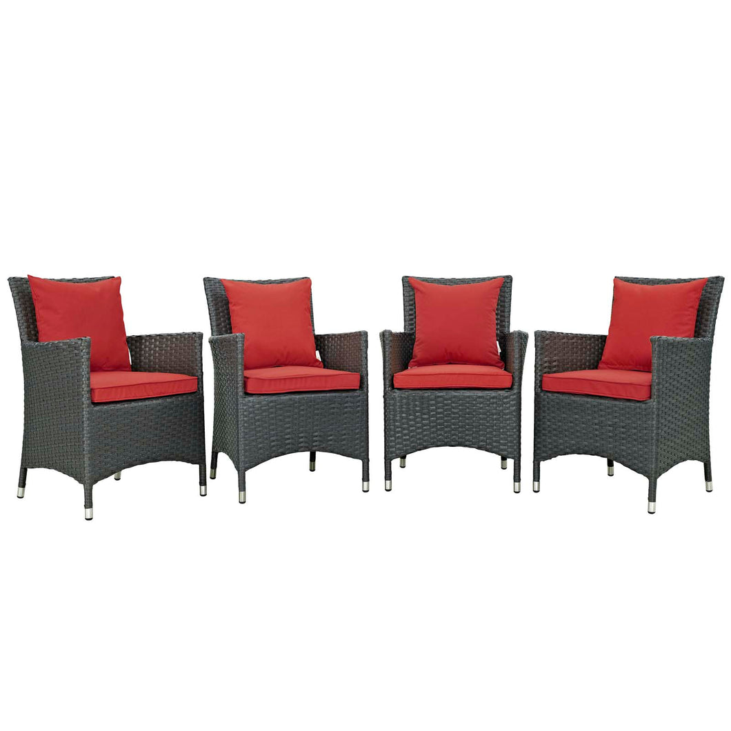 Sojourn 4 Piece Outdoor Patio Sunbrella¨ Dining Set by Modway