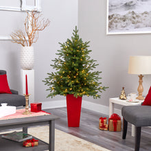 Load image into Gallery viewer, 5&#39; Swedish Fir Artificial Christmas Tree w/ 160 Warm White LED Lights
